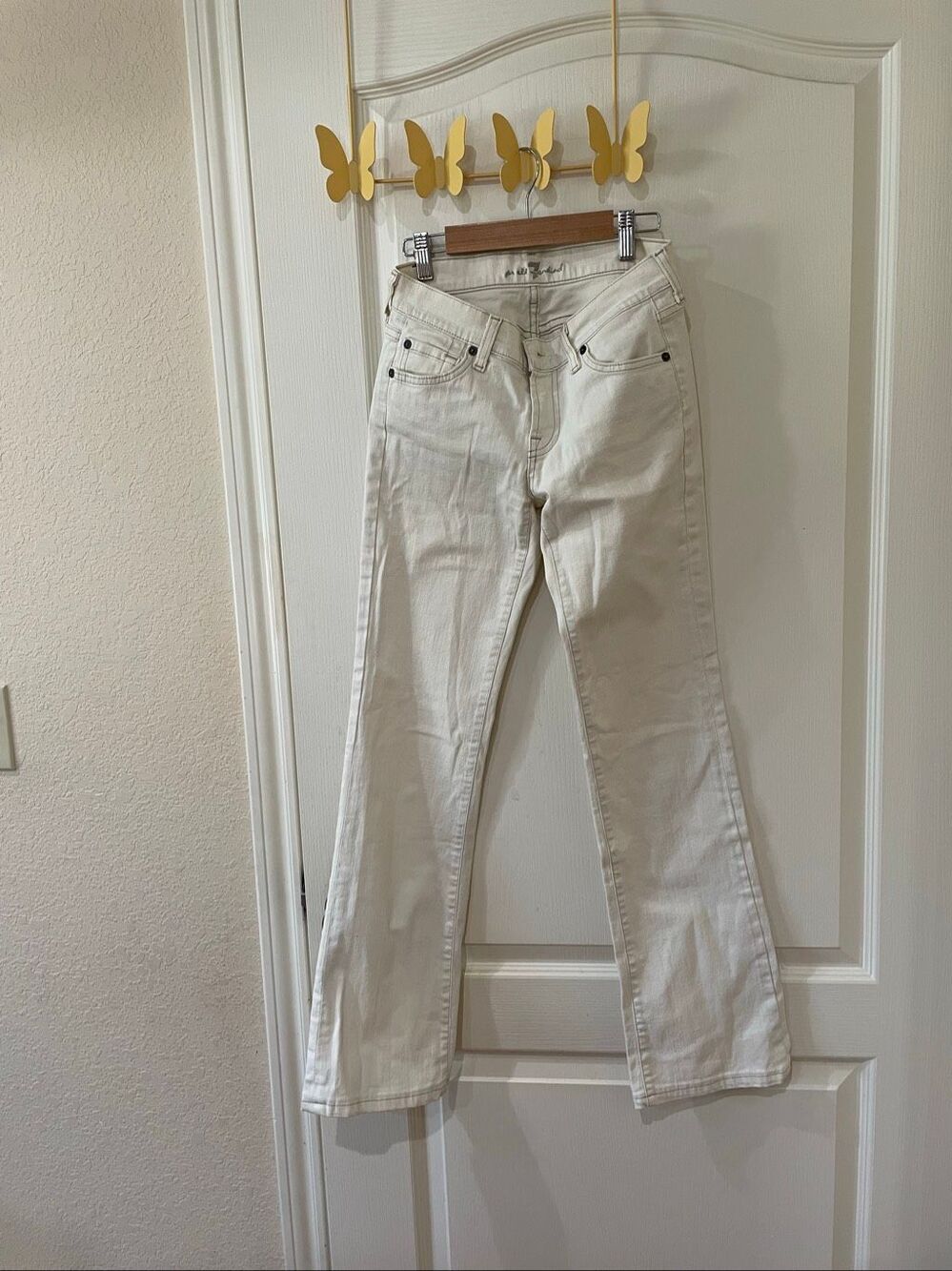 7 For All Mankind "Panna" Off-White Original Bootcut Jeans Size 26